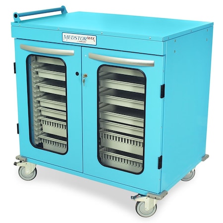 Medstor Max Medical Storage Cabinets Double Column Half Height Mobile Medical Storage Cabinet w/ key lock MSPM42-00GK